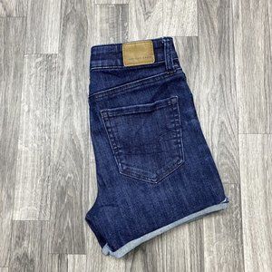 AMERICAN EAGLE Stretch Cuffed Hem Blue Denim Jean Shortie Shorts Women's Size 0